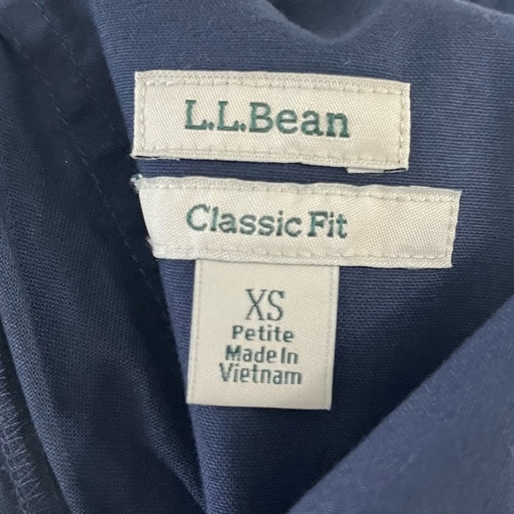 NWT L.L. Bean Women’s Sunwashed Canvas Crop Pants Drawstring Navy Blue XS Petite - Picture 5 of 9